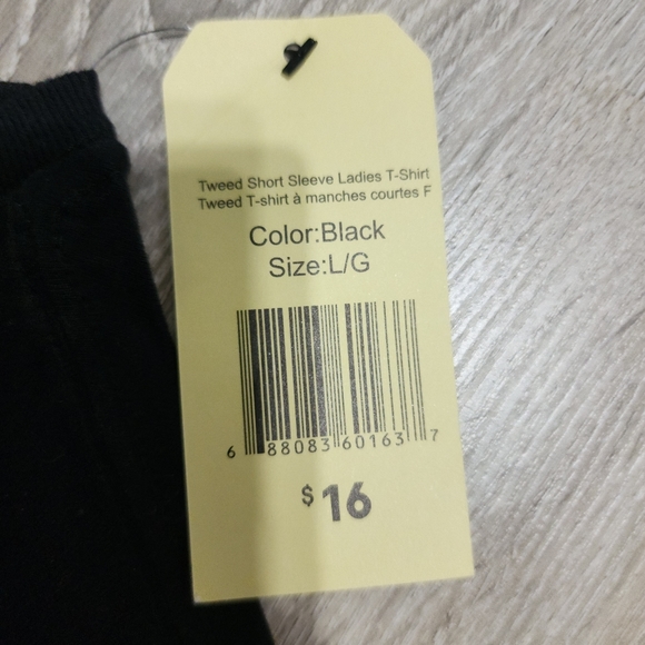 NWT Black Tweed size L t-shirt - Picture 2 of 2